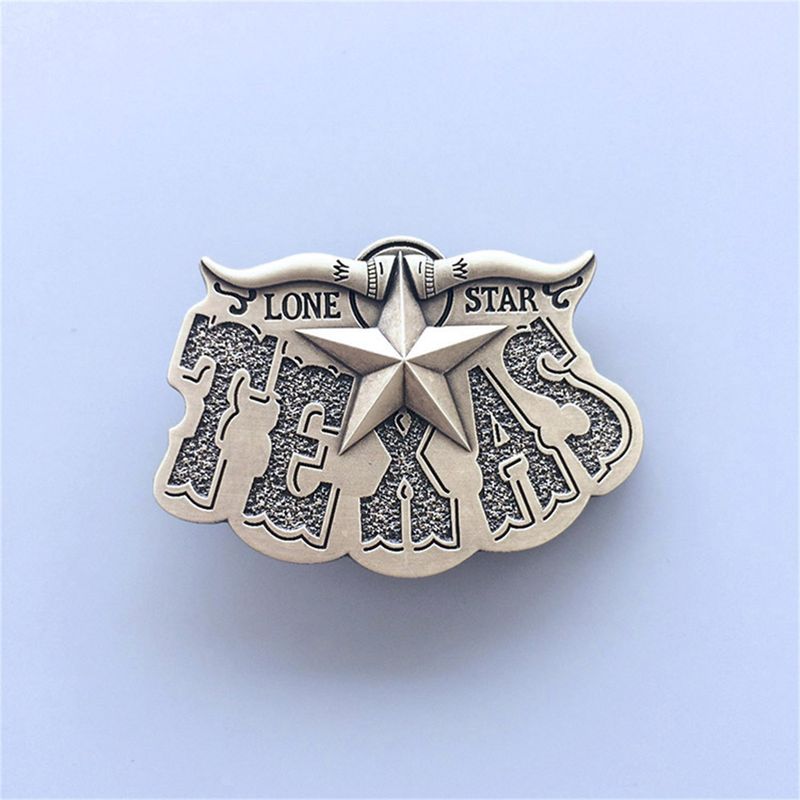 Vintage Bronze Plated Western Star Cowboy Belt Buckle Gurtelschnalle Boucle de ceinture BUCKLE-WT026AB