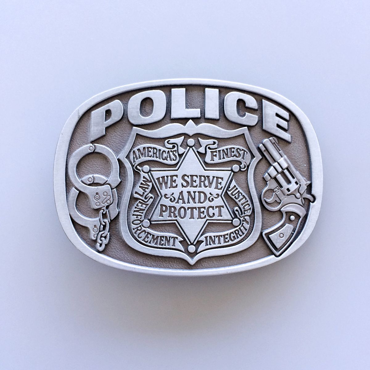 Vintage Hero Sheriff Law and Order Belt Buckle Gurtelschnalle Boucle de ceinture BUCKLE-WT008AS