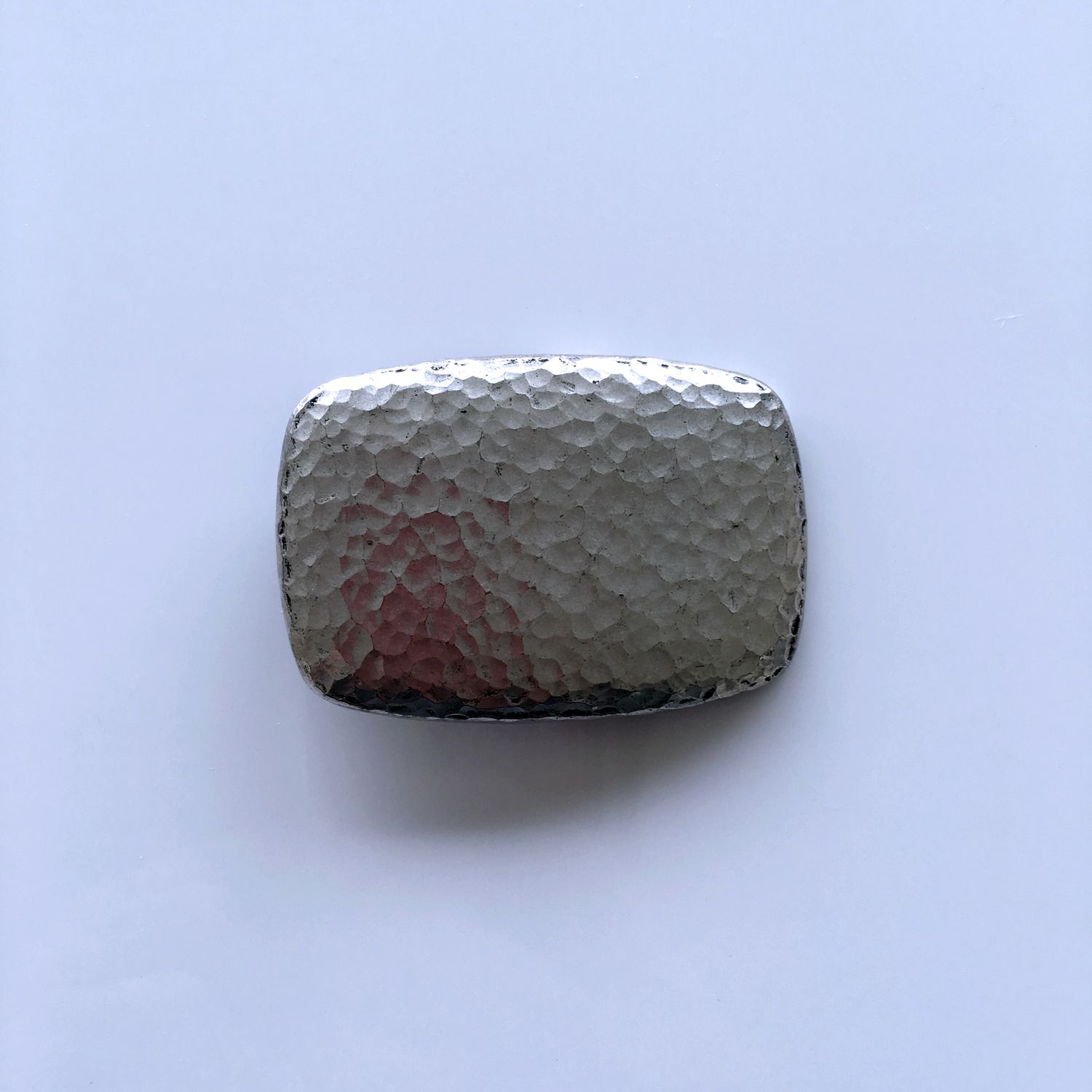 Vintage Style Silver Plated Hammer Forged Belt Buckle