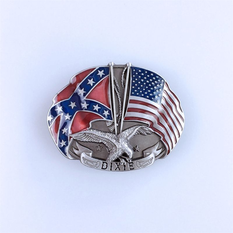 Vintage Style Oval Western Eagle American Flag Belt Buckle Gurtelschnalle BUCKLE-WT080