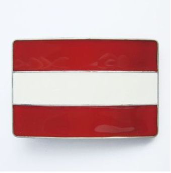 Vintage Enamel Austria Flag Belt Buckle Gurtelschnalle Boucle de ceinture BUCKLE-T114AU