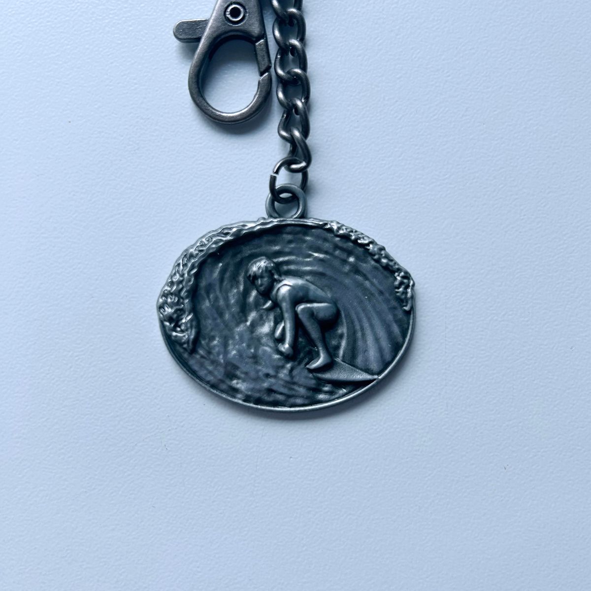 Antique Surfing Surfboard Metal Charm Pendant Key Ring Key Chain KEYRING-3D034AS