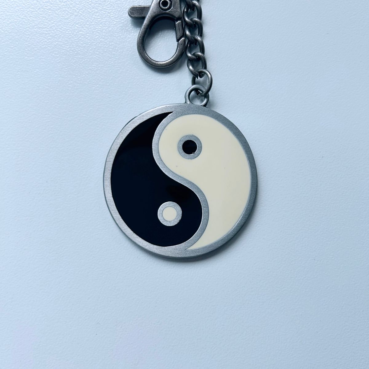 Vintage Double Faces Yinyang Taiji Metal Pendant Charm Key Ring Key Chain KEYRING-T051