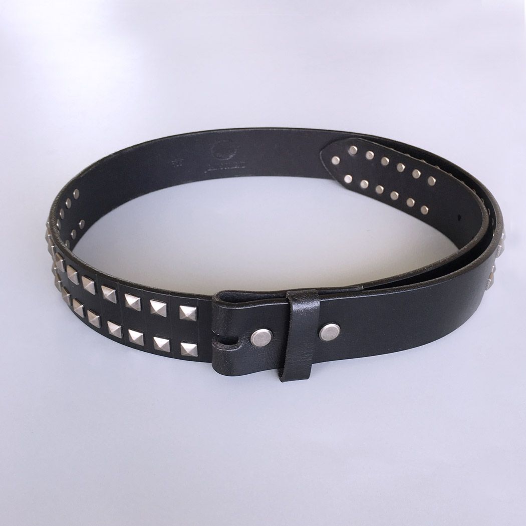 New Black Studded Solid Real Leather Genuine Leather Belt Gurtel BELT1-002BK