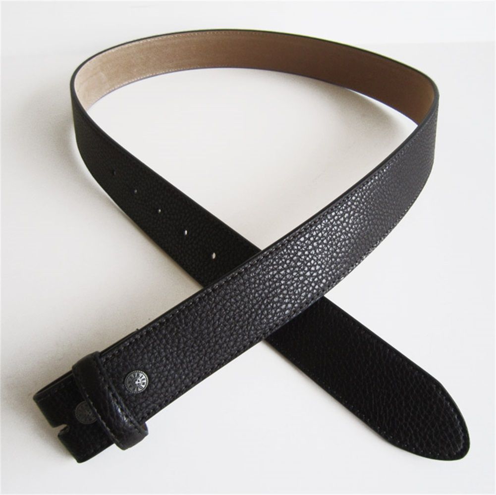 New Black PU Imitate Leather Belt Solid Heavy PU Snap On Belt Gurtel