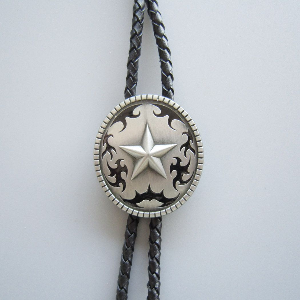 Vintage Western Oval Star Wedding Bolo Tie also Stock in the US BOLOTIE-WT014