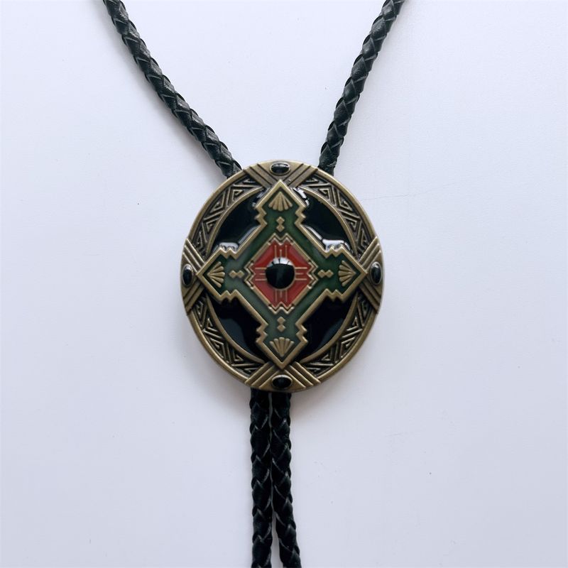 Antique Bronze Keltic Celtic Cross Oval Wedding Bolo Tie BOLOTIE-WT059AB