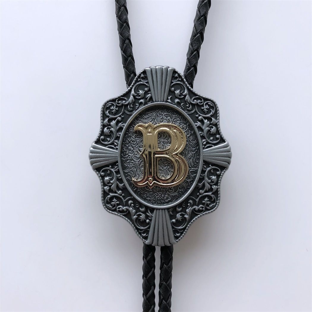 Western Tie Clips Initial Letter B Western Cowboy Cowgirl Bolo Tie