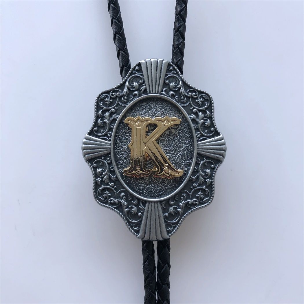 Western Tie Clips Initial Letter K Western Cowboy Cowgirl Bolo Tie