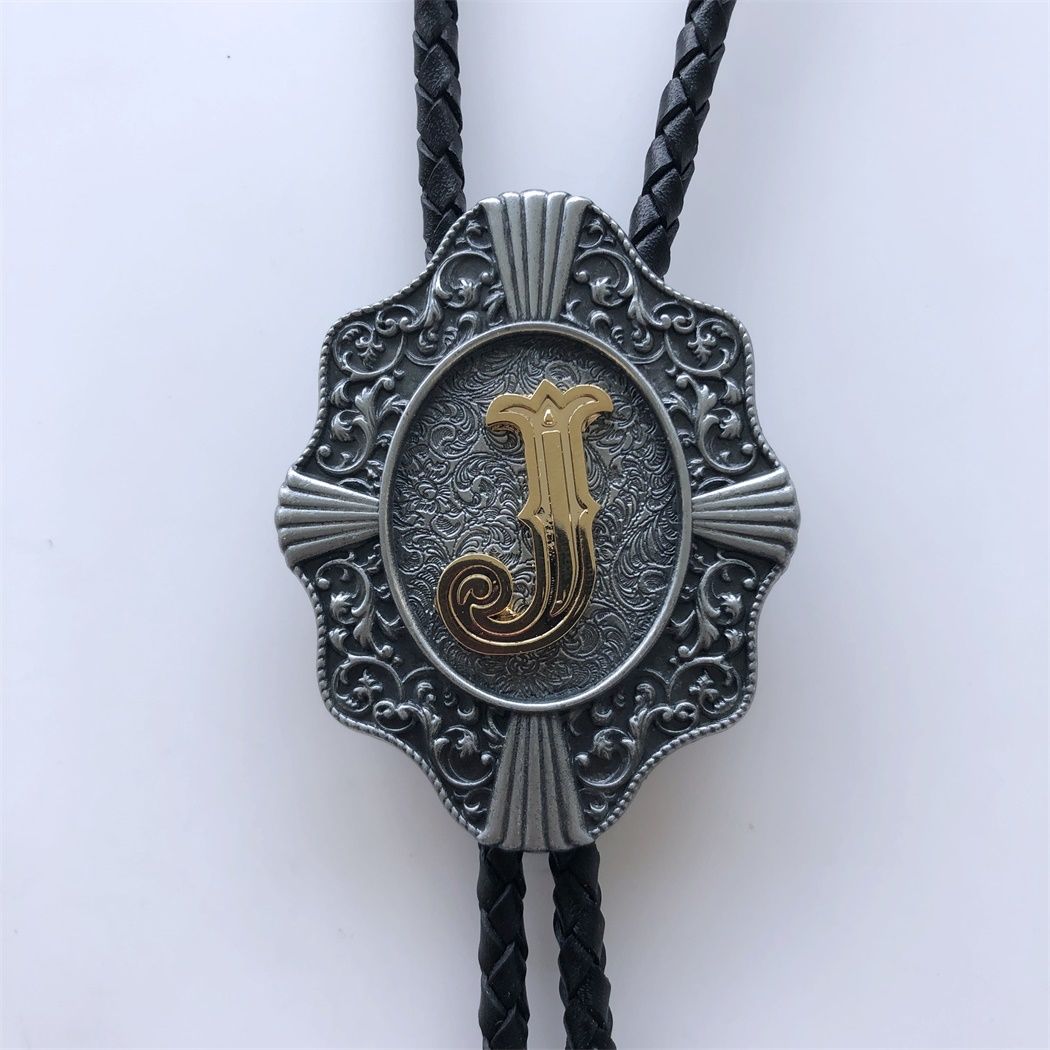 Western Tie Clips Initial Letter J Western Cowboy Cowgirl Bolo Tie