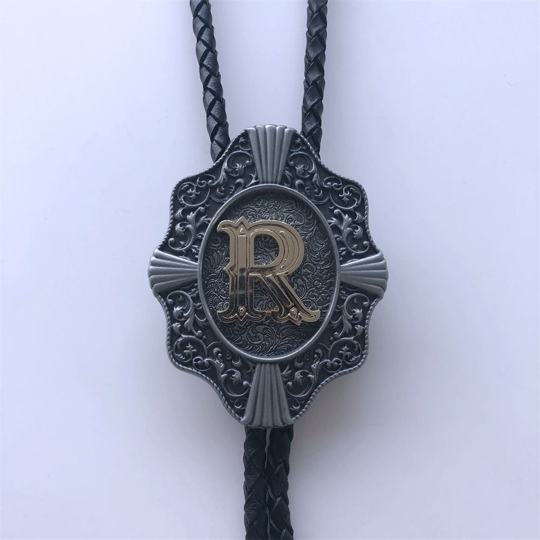 Western Tie Clips Initial Letter R Western Cowboy Cowgirl Bolo Tie