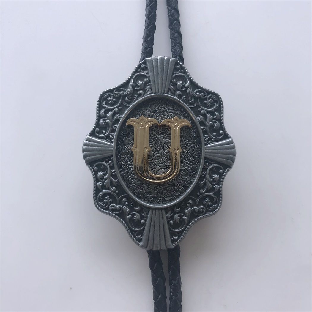 Western Tie Clips Initial Letter U Western Cowboy Cowgirl Bolo Tie
