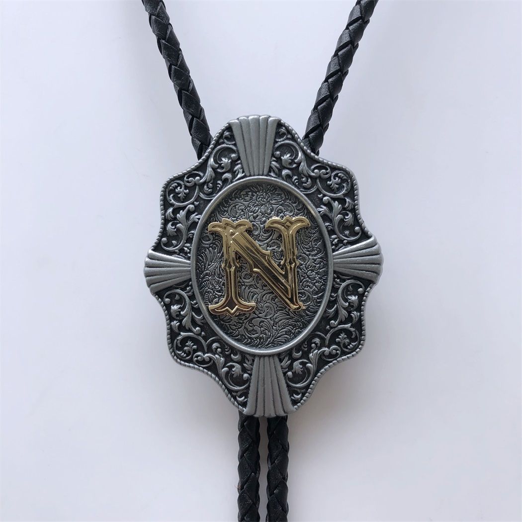 Western Tie Clips Initial Letter N Western Cowboy Cowgirl Bolo Tie