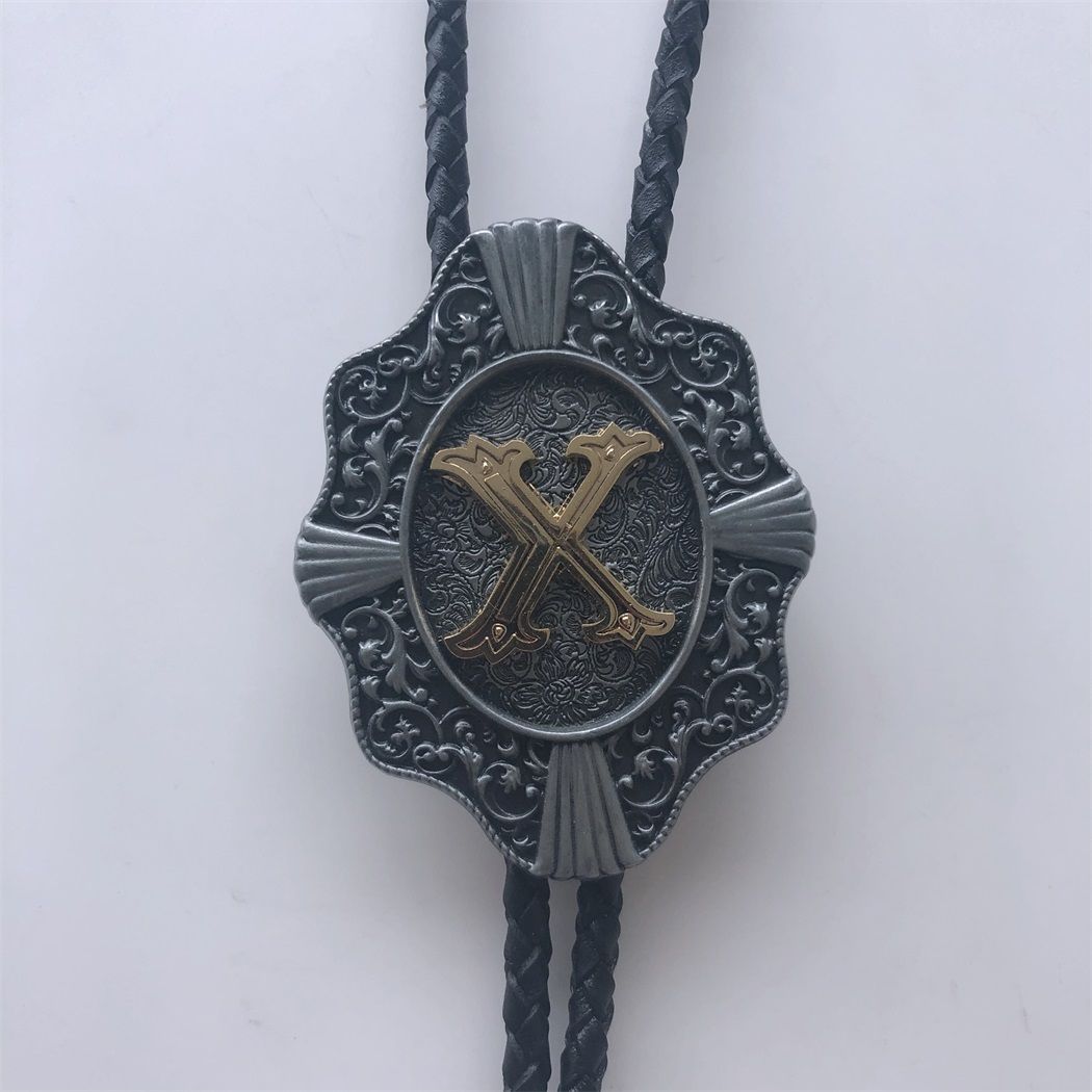 Western Tie Clips Initial Letter X Western Cowboy Cowgirl Bolo Tie