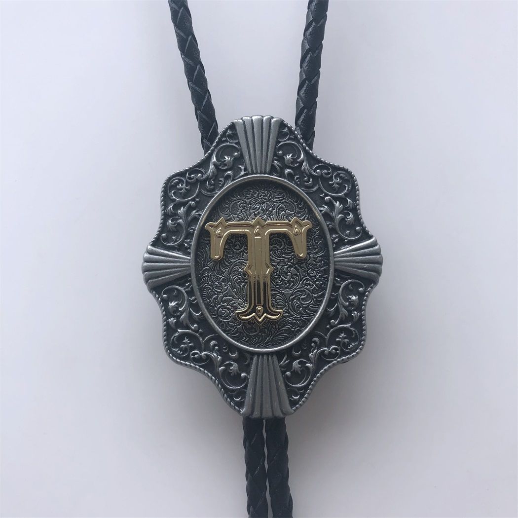 Western Tie Clips Initial Letter T Western Cowboy Cowgirl Bolo Tie