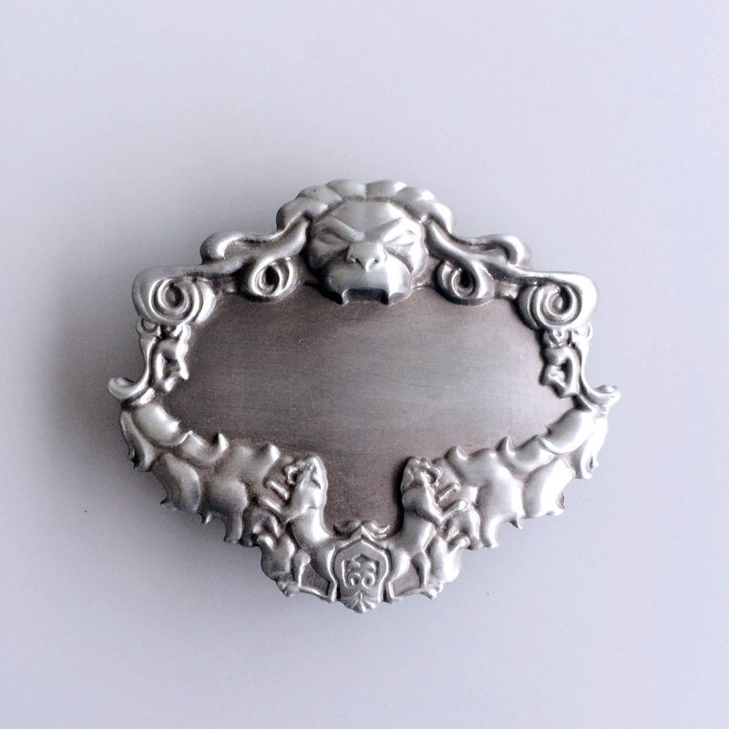Antique Brushed Lion Blank Belt Buckle BUCKLE-BL010AS