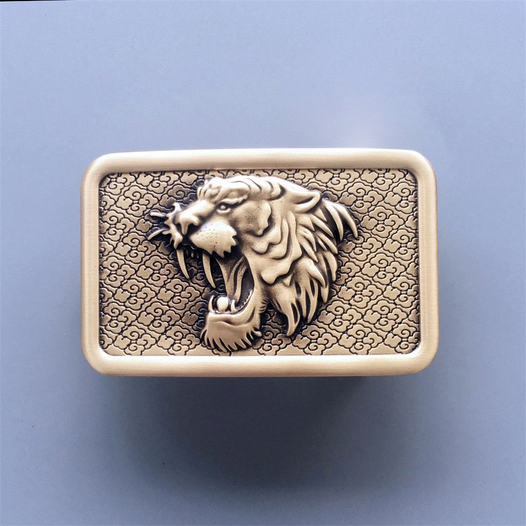 New Western Tiger Solid Brass Belt Buckle BUCKLE-BS009