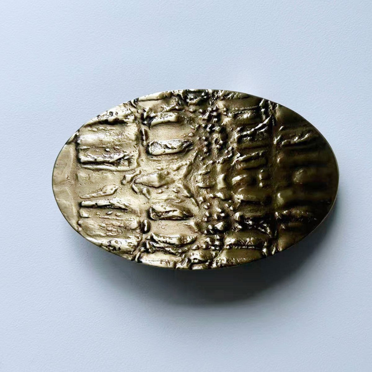 Solid Brass Rock Stone Texture Belt Buckle BUCKLE-BS022