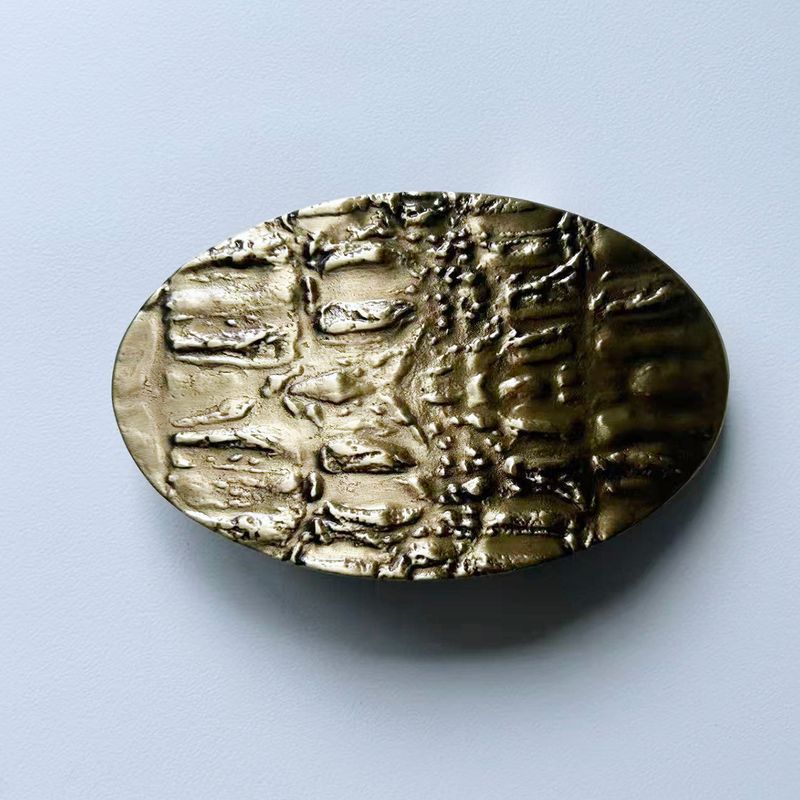 Solid Brass Rock Stone Texture Belt Buckle BUCKLE-BS022