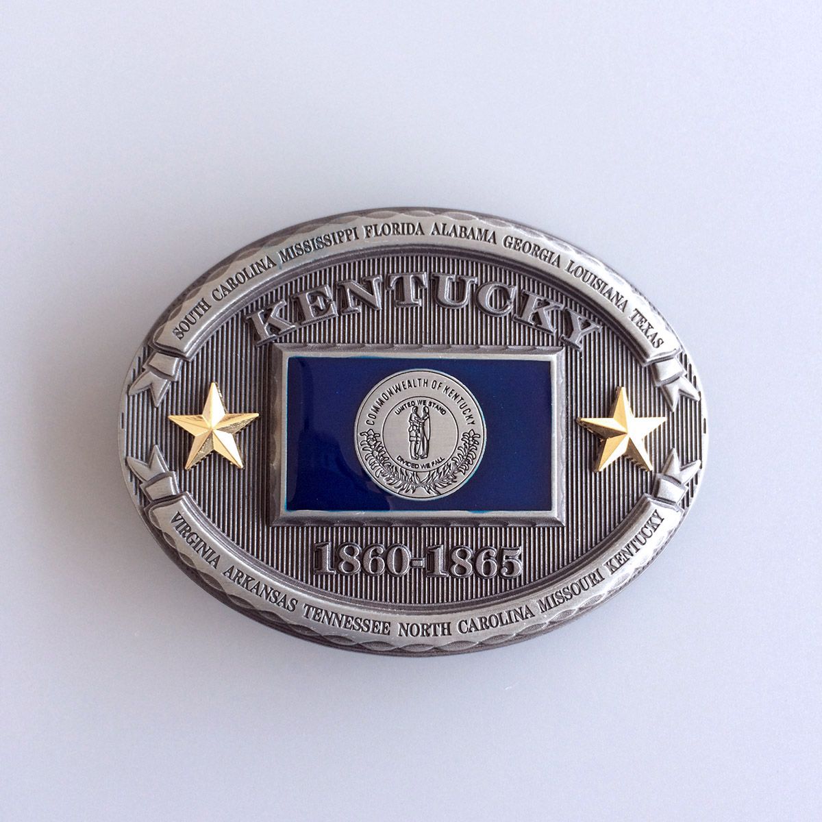 Vintage Kentucky Oval State Flag Belt Buckle Gurtelschnalle Boucle de ceinture FG012