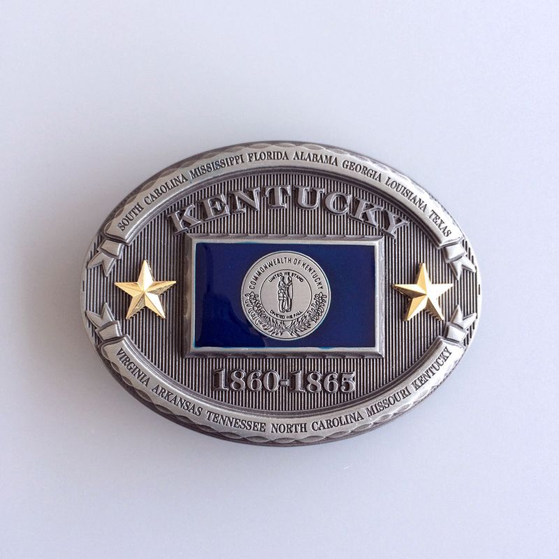 Vintage Kentucky Oval State Flag Belt Buckle Gurtelschnalle Boucle de ceinture FG012