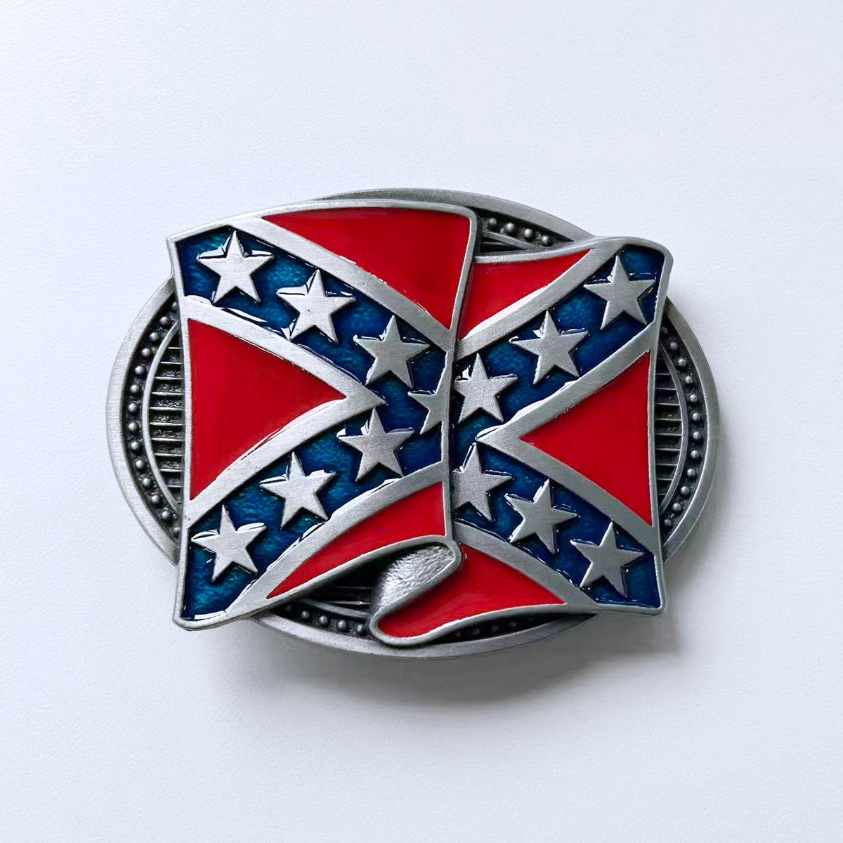 Vintage Style Cross Star Banner Flag Belt Buckle Gurtelschnalle With or Without Enamel BUCKLE-FG005