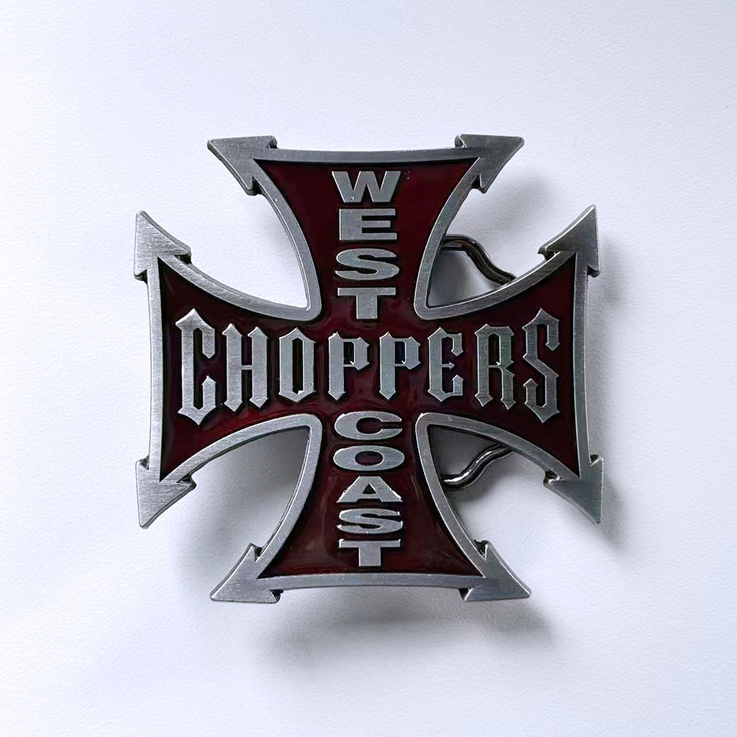 Vintage Letter Belt Buckle BUCKLE-OC013RD With Red Enamel