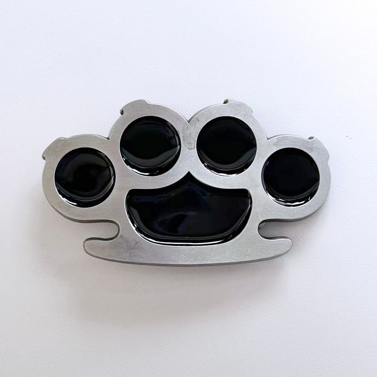 New Vintage Black Enamel Cut Out Four Rings Belt Buckle Gurtelschnalle Boucle de ceinture BUCKLE-GU031BK