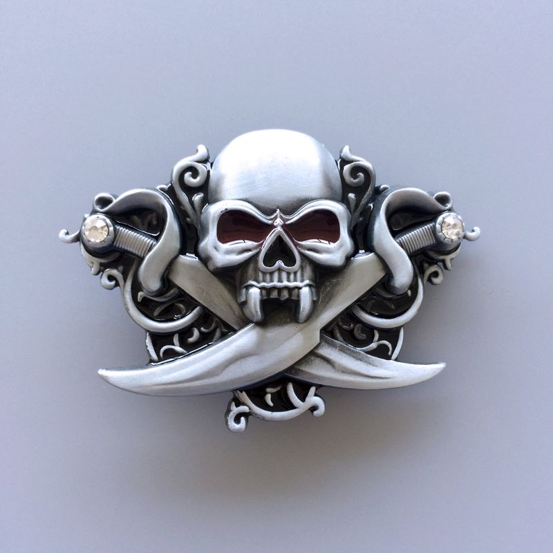 New Classic Skull Emo Rhinestones Bling Belt Buckle BUCKLE-SK015