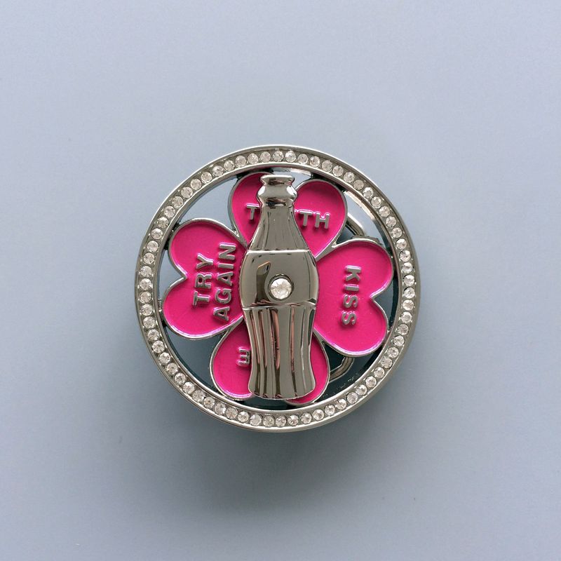 Rhinestones Drink Bottle Spinner Belt Buckle BUCKLE-SP029