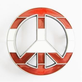 Peace Sign Austria Flag Belt Buckle