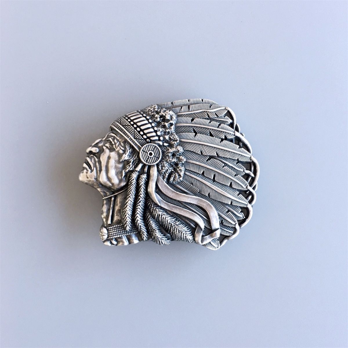 Vintage Silver Plated Chief Western Belt Buckle Hebilla Gurtelschnalle Boucle de ceinture BUCKLE-WT073SL