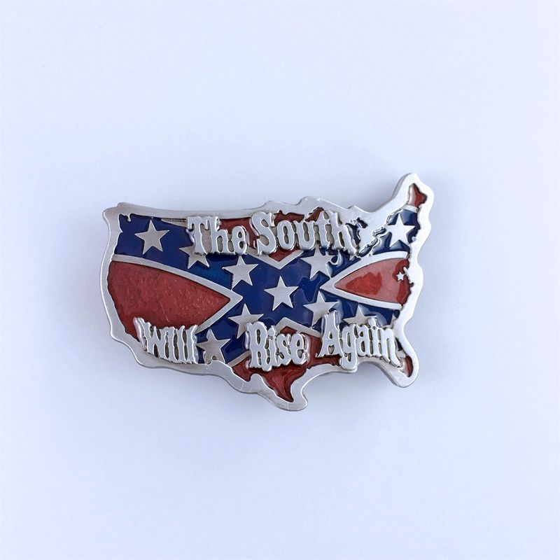 Vintage Style Flag Belt Buckle With or Without Enamel BUCKLE-WT079