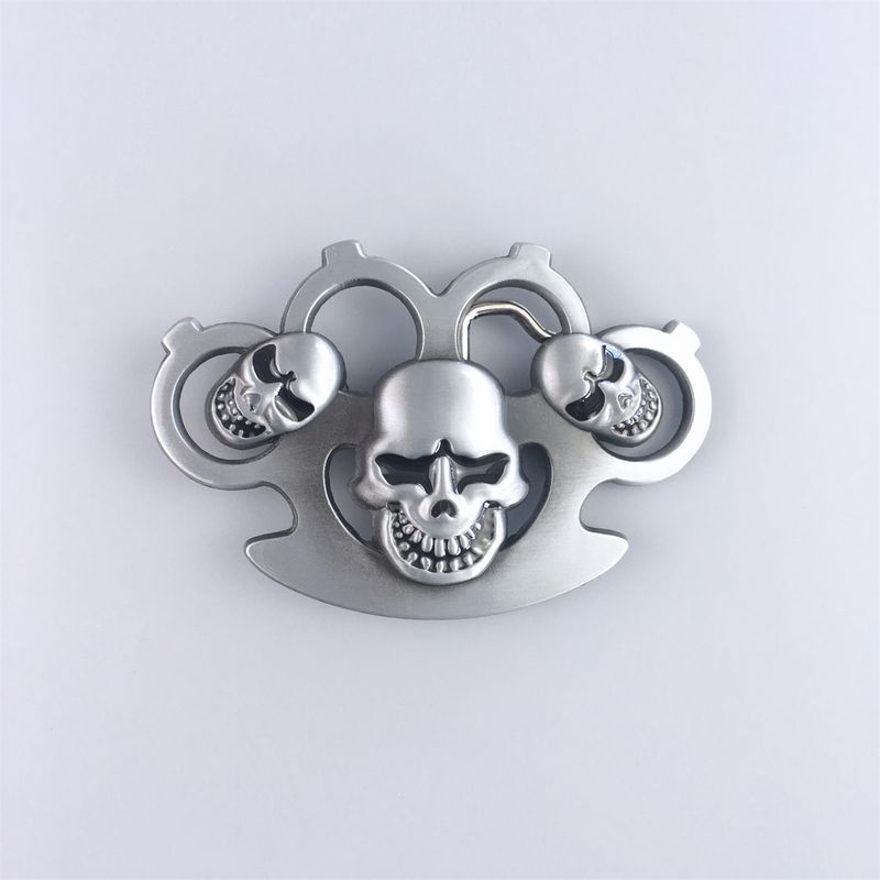 New Vintage Enamel Three Emo Skulls Belt Buckle Gurtelschnalle Boucle de ceinture BUCKLE-T050