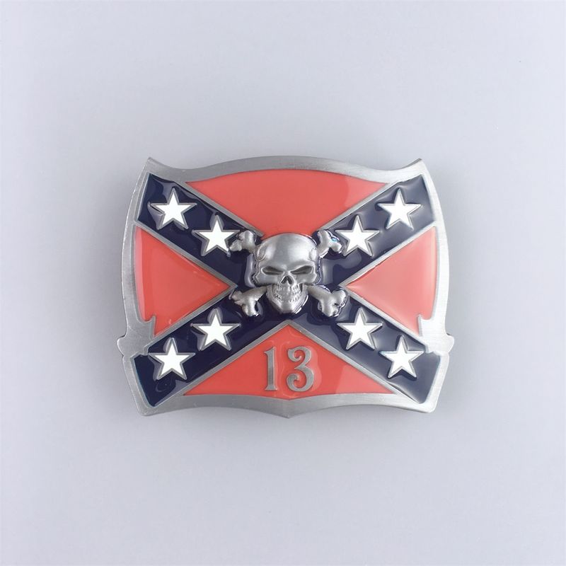 Vintage Style Enamel Cross Stars Flag Belt Buckle T151