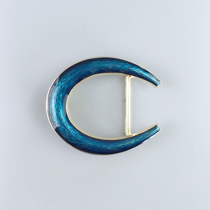 Western Horseshoe Blue Enamel Belt Buckle for 1.38 inch 35mm Belt BUCKLE-WT143BL