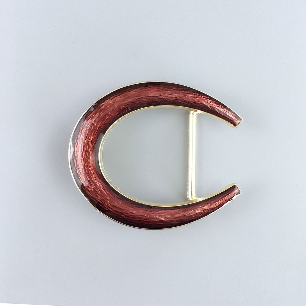 Western Horseshoe Red Enamel Belt Buckle for 1.38 inch 35mm Belt BUCKLE-WT143RD