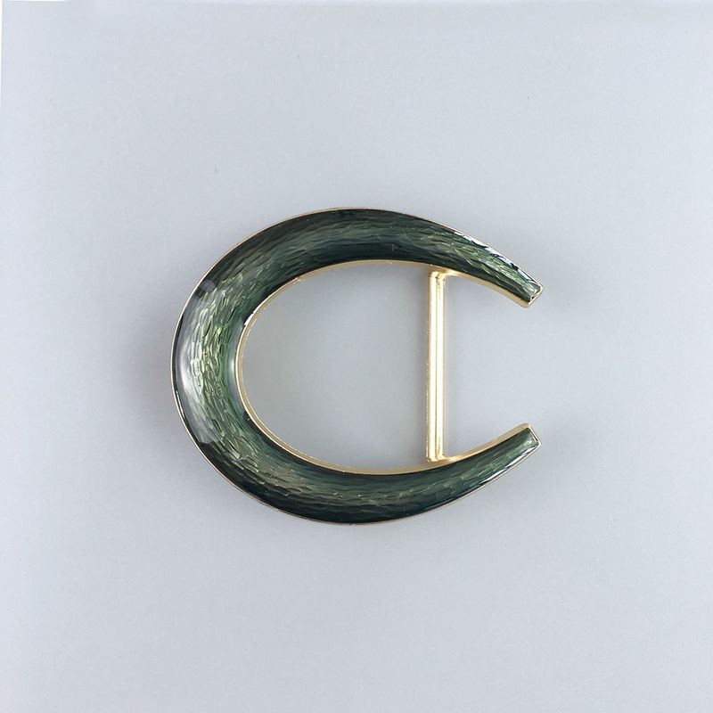 Western Horseshoe Green Enamel Belt Buckle for 1.38 inch 35mm Belt BUCKLE-WT143GR