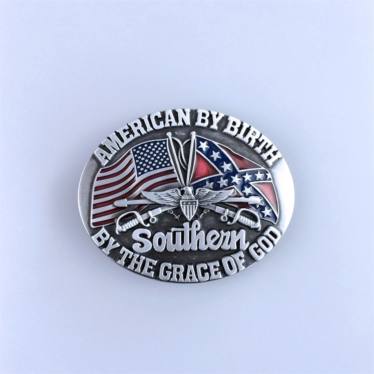 Men Belt Buckle Cross Flag Oval Belt Buckle Hebilla Gurtelschnalle Boucle de ceinture WT081