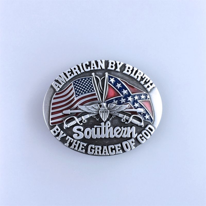 Men Belt Buckle Cross Flag Oval Belt Buckle Hebilla Gurtelschnalle Boucle de ceinture WT081