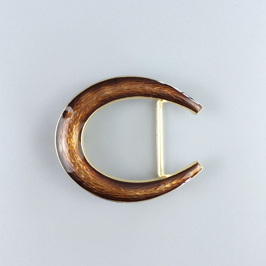 Western Horseshoe Brown Enamel Belt Buckle for 1.38 inch 35mm Belt BUCKLE-WT143BW