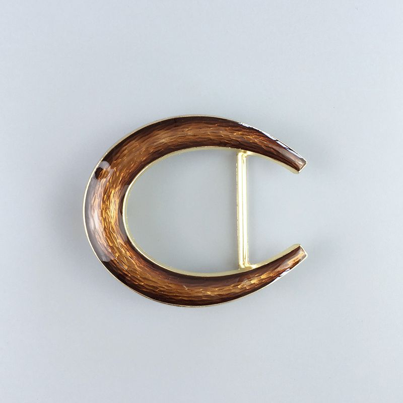 Western Horseshoe Brown Enamel Belt Buckle for 1.38 inch 35mm Belt BUCKLE-WT143BW