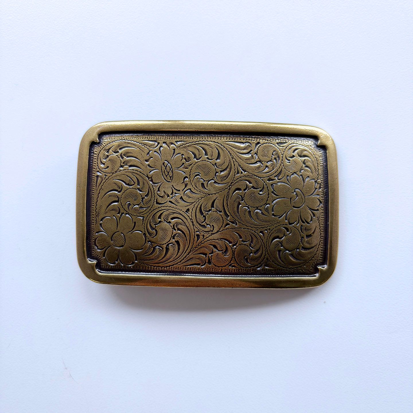 Antique Bronze Plated Southwest Flower Cowgirl Belt Buckle BUCKLE-WG011AB