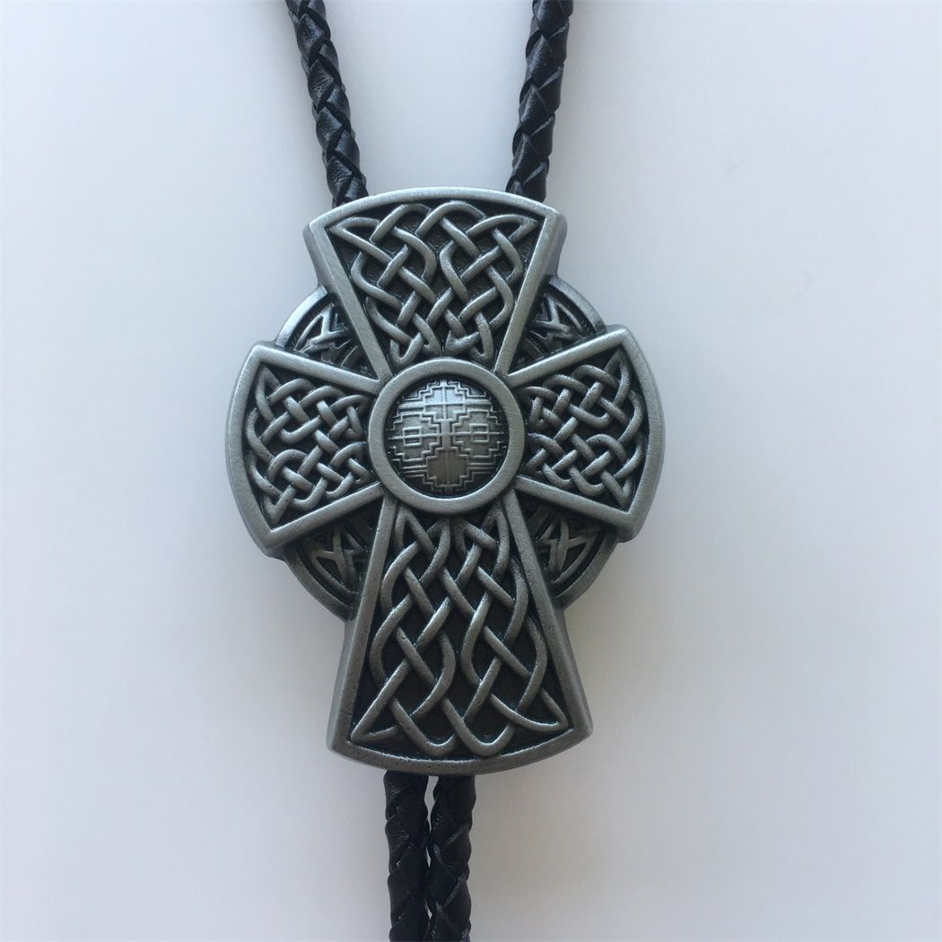Antique Silver Celtic Cross Knot Bolo Tie also Stock in the US BOLOTIE-WT060AS