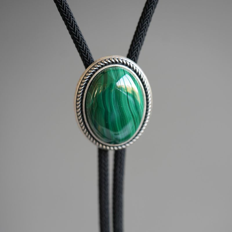 "Lingyu" Natural Lapis Lazuli Bolo Tie - Leather Cord Necklace - Trendy Brand Earrings BOLOTIE-081