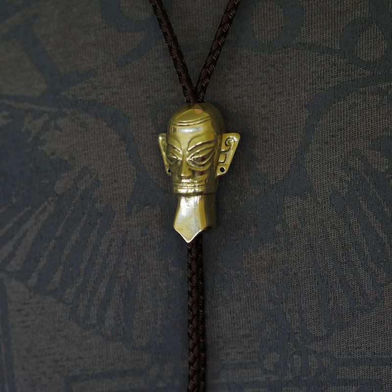 "Sanxingdui Mask" Pure copper Bolo tie Bolo tie as a new national trend accessory, new cultural creation necklace BOLOTIE-CP013