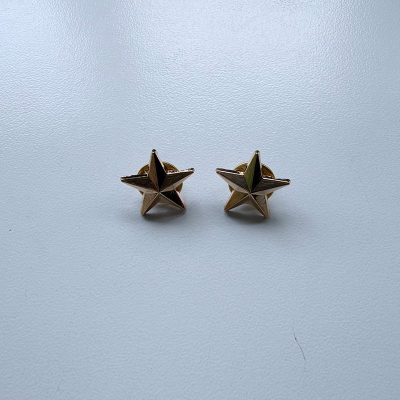 Gold Plating Color Western Star Collar Tip Brooch 1 Pair With Butterfly Clutch CT-MN011GD