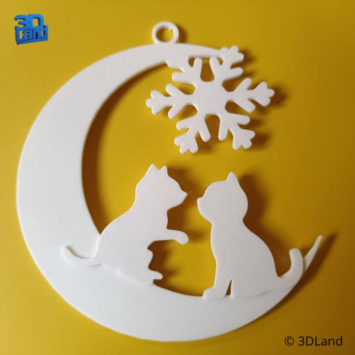 Dwa kotki i śnieżynka