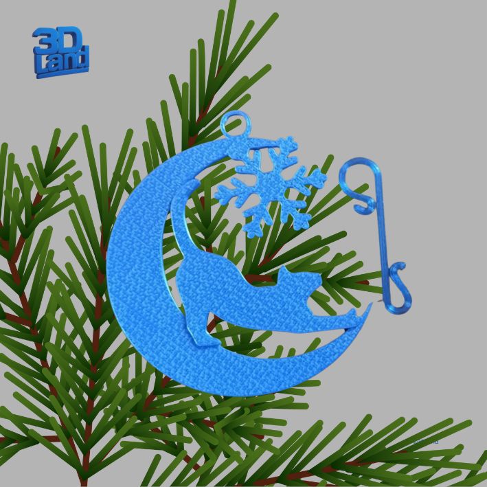 Kotek z wygiętym grzbietem i śnieżynka Kotek z wygiętym grzbietem i śnieżynka