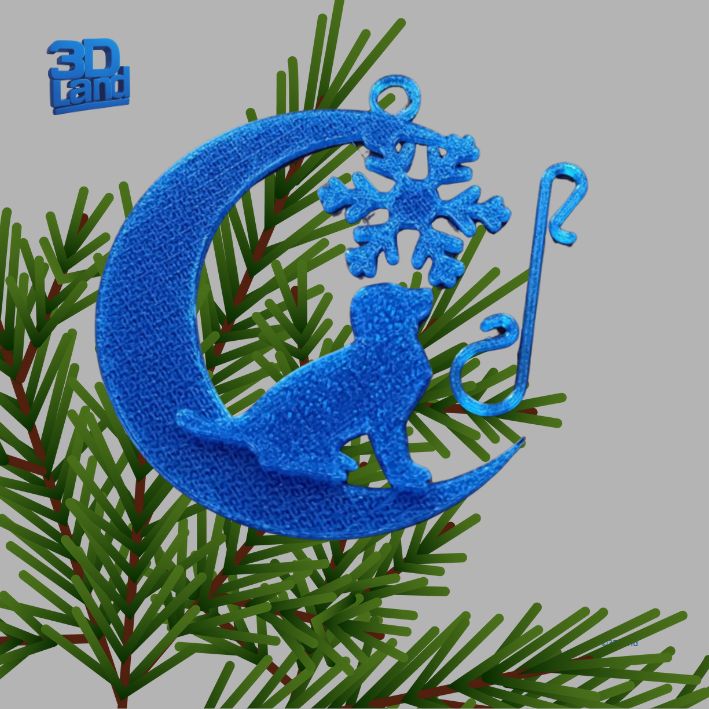 Piesek wpatrzony w śnieżynkę Piesek wpatrzony w śnieżynkę